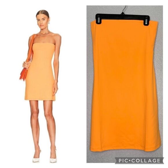 Susana Monaco Strapless Tube Mini Dress in Electric Orange L - Picture 1 of 5